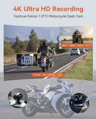 Vantrue Falcon 1 (F1) Motorcycle 4K Dashcam (4K + 1080P) GPS | WiFi(1TB Support)