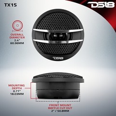DS18 TX1S Car Audio 2″ Super Tweeter Build In Crossover Silver 200 Watts – Pair