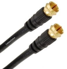 RG6 75 Ohm Coax with Gold-Plated F-Type Screw-on Connectors Coaxial Cable
