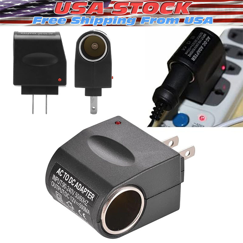 New 110V – 240V AC Plug To 12V DC Car Cigarette Lighter Converter Socket Adapter