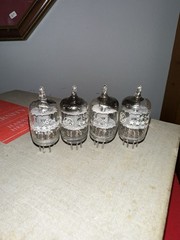 Lot of 4 GE Five Star 5654 6AK5 EF95 Vacuum Tubes Vintage USA Untested