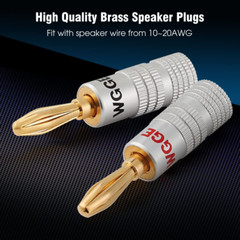 WGGE WG-009 Banana Plugs Audio Jack Connector 12 Pairs / 24 12 Pairs, Silver