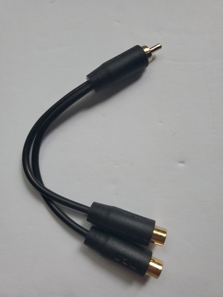 RCA Male To Dual RCA Female 6 Inch Adapter Cord Transfer 1 Count