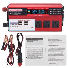 5000W Car Power Inverter DC 12V To AC 110V Pure Sine Wave Solar Converter LCD