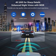 GPS 4K Dash Cam Wireless WiFi Front Car DVR Camera Video Recorder G- Sensor