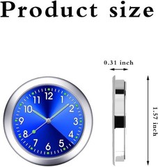 2 PCS Mini Car Clock for Dashboard, 1.5In Durable Metal Vehicle Luminous Clock w