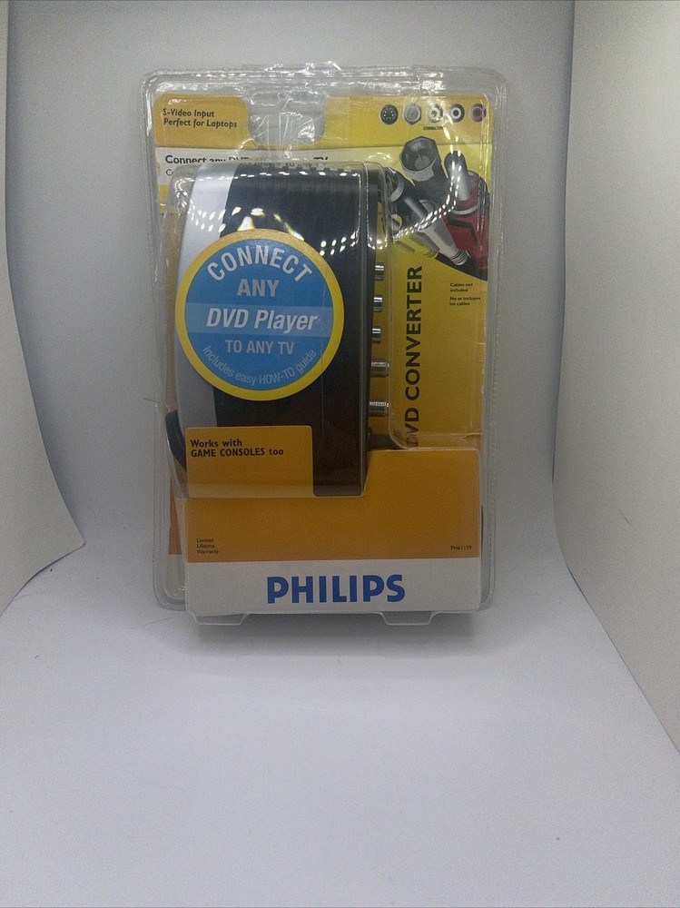 Philips RF Modulator PH61159 Audio Video Converter Cables Cords RCA to Coax