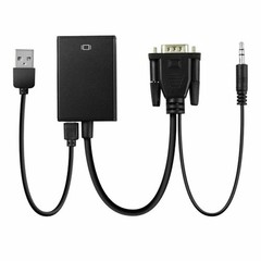 LOT VGA To HDMI Converter 1080P HD Adapter With Audio Cable For HDTV PC Laptop