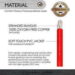 Conext Link 10 FT 4 AWG GA Full Gauge Battery Power Cable Ground Wire Frost R…