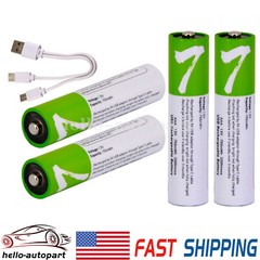 USB AA AAA 9V D Size Lithium ion Li-ion Rechargeable Battery 1.5V W/ Type C Lot