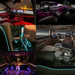 LED Neon Light Trim Glow Optic Fiber Strip Car Interior Ambient Lighting Kit.APP