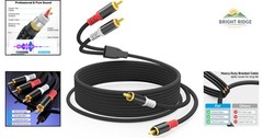 Universal 20FT RCA Cable for Audio Receivers and Vinyl Record Players