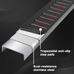 6 inches Running Board Side Steps Crew Cab Silver 2009-2018 Dodge Ram 1500