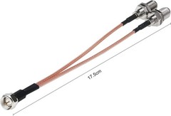 F-Type RG6 Splitter Coax Cable, 75Ohm TV Antenna 3 Way Splitter Combiner F Male