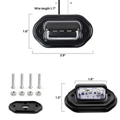 2PCS 12V LED License Tag Light Convenience Courtesy Door License Plate Light