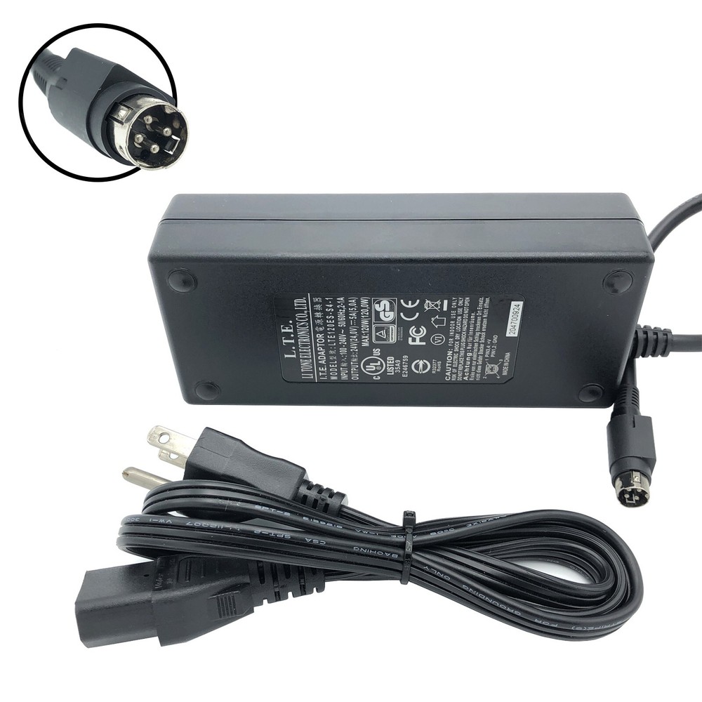 Genuine I.T.E 120W AC Power Adapter LTE120ES-S4-1 24V 5A Round 4-Pin Tip