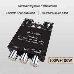 2PCS ZK-1002T Bluetooth 5.0 Stereo Amplifier Board Treble Bass 2 Channel 100W*2