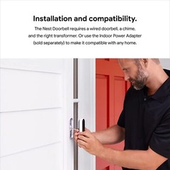 Nest Hello Video Doorbell with 6 Months of Nest Aware Reconditioned