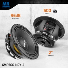 2x PRV Audio 6MR500-NDY-4 Midrange Neodymium 6.5″ Speakers 4Ohm 6 PRO Neo 1000W