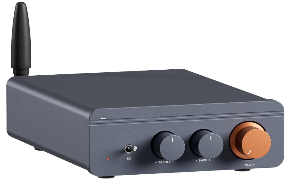 Amplificador Bluetooth 5.0 de 2 canales 300W x2 con control de bajos y agudos. N