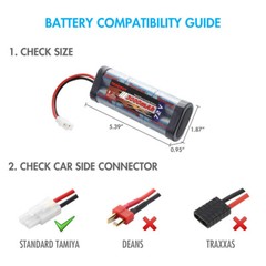 Tenergy NiMH 7.2V 3000mAh & 3800mAh RC Battery Packs w/ Tamiya & Charger Options