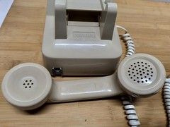 ITT Beige Cortelco 250044-VBA-27M Push Button Phone W/ 25Ft. White Coil Cord