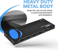 OREI HDMI Splitter 1 in 4 Out – 4K@30Hz HDMI 2.0 Splitter with HDCP 1.4, EDID Ma