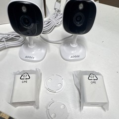 AOQEE Wired Indoor IP/Network Surveillance Cameras USB Power 2-Pack White/Black