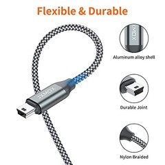 Mini USB Cable, (2 Pack) USB 2.0 Type A Male to Mini B Charging Cord 3.3ft