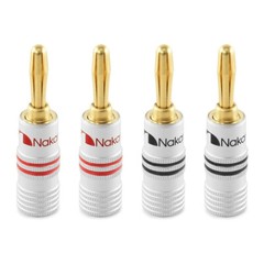 4pcs 24k Gold Plated 4mm Banana Plug Cable Audio Speaker Connector for Nakamichi