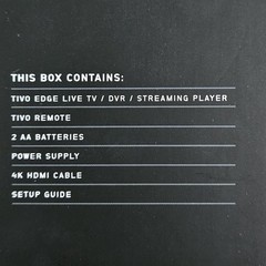 TIVO EDGE ~ LIFETIME SERVICE INCLUDED ~ 2TB Hard Drive ~ 315 Hours HD