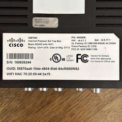 AT&T U-VERSE CISCO ISB7005 WIRED/WIRELESS TV RECEIVER WITH REMOTE & POWER CORD