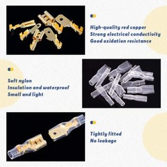 900Pcs Male Female Spade Wire Connector Crimp Terminal Kit for Car Audio Speaker