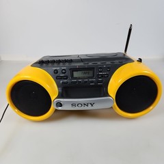 Sony CFD-980 ESP Sports Water Resistant Boombox CD Cassette AM/FM Yellow TESTED