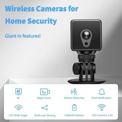 Mini Camera – 4K HD Wireless Small Camera – Tiny Indoor Security Camera with …