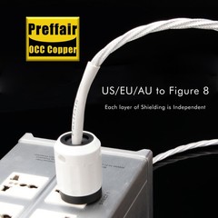 24K Gold Plated EU/US Version AC Power Cord OCC Copper Silver Plated Power Cable