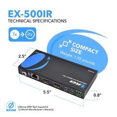 OREI 1080p HDBaseT HDMI Extender over Cat5e/6 Ethernet LAN cable -Up to 500 Feet