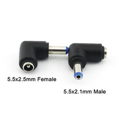 10x DC Power 5.5x 2.5mm Female To 5.5 x 2.1mm Male Right Angle Adapter Connector