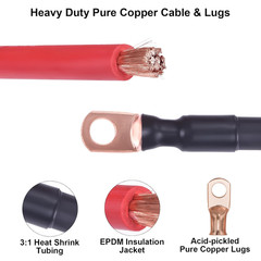 8 AWG Battery Cable 8 Gauge Wire Pure Copper Battery Power Inverter Cables wi…