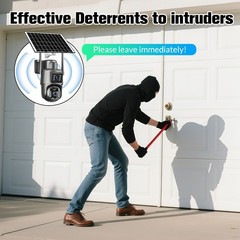 Solar Battery Powered Wireless WiFi Outdoor Pan/Tilt Home Security Camera System