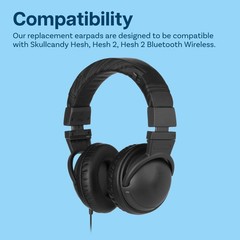 Replacement Ear Pads for Skullcandy Hesh/Hesh 2 – Protein Leather Black