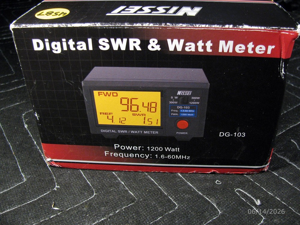 Nissei Model DG-103 Digital SWR/Wattmeter – 1200W 1.6-60 MHz