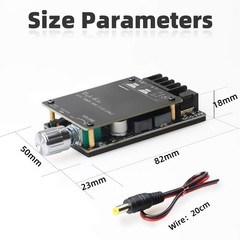 50W+50W Bluetooth 5.0 Amplifier Board,100w Audio Amp Board Dual Channel DC8-2…