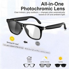 2in1 Photochromic Smart Glasses Sunglasses Bluetooth 6.0 Speaker Calling Music