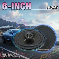 NEW 6-IN 2-WAY 320 WATT COAXIAL CAR SPEAKERS – PAIR-HiFi Full Range Auto Stereo