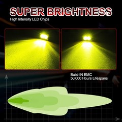 2x 3″ LED Pods Light Bar Amber Yellow Fog Lamp Offroad Driving Truck ATV &Wiring
