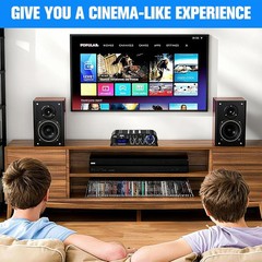 Bluetooth 5.0 Stereo Audio Receiver Amplifier 2.1 Channel Hi-Fi Amp &USB/RCA/AUX