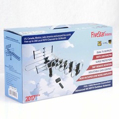 HDTV 4K Outdoor Antenna Amplified 360° Rotation HD TV UHF VHF FM 200 Miles
