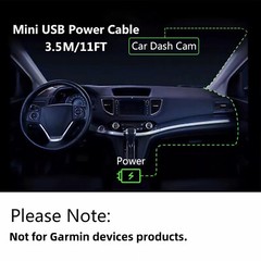 Compact USB Dash Cam Car Charger Cable Power Cord Supply for Camera GPS