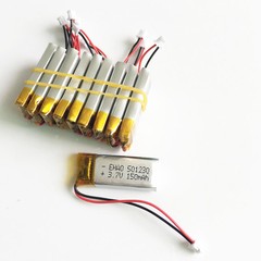 10 PCS 3.7V 150mAh 501230 Lipo Rechargeable Battery + JST 1.25mm 2pin Connector